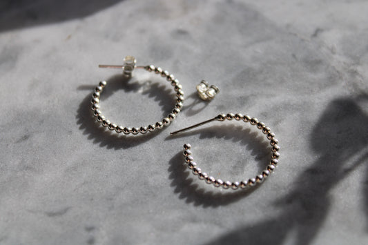 Beaded Stud Hoops