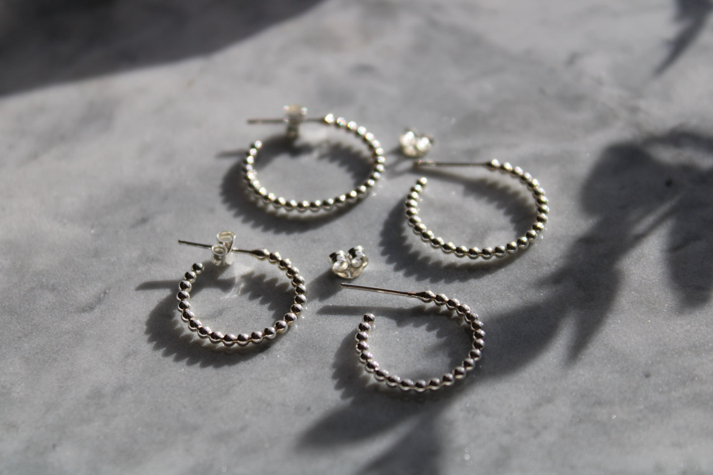 Beaded Stud Hoops