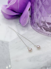 Load image into Gallery viewer, Pink Pearl Ear Threaders